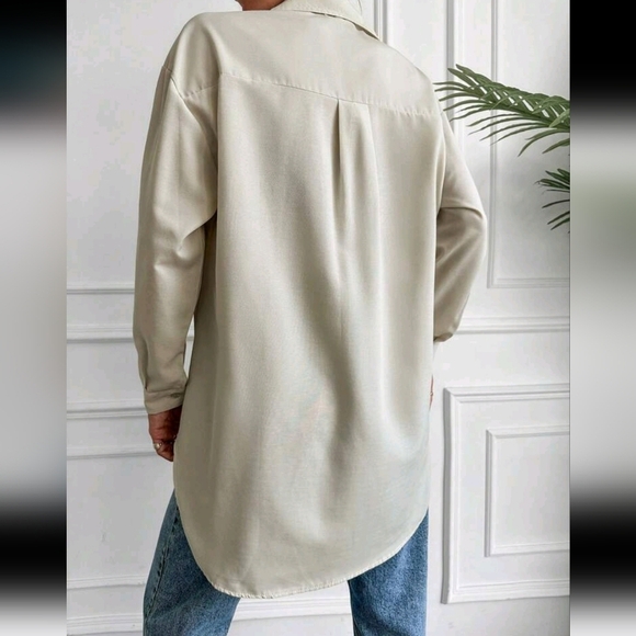 Rhinestone Detail Drop Shoulder Shirt - Picture 3 of 4